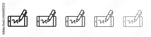 Electronic signature icon for your web site design, logo, app, UI.