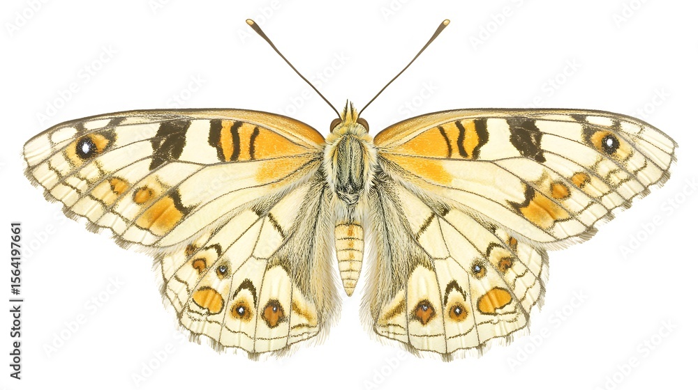 Obraz premium Detailed Closeup of a Beautiful Butterfly with Yellow and Brown Wings