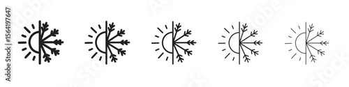 Hot and cold icon for your web site design, logo, app, UI.