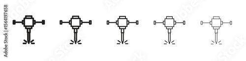 Hydraulic breaker icon for your web site design, logo, app, UI.