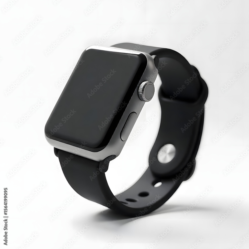 Sleek smartwatch on a clean white background, showcasing modern technology and minimalist design. Perfect for tech and lifestyle themes. Sleek smartwatch on a clean white background, showcasing modern technology and minimalist design. Perfect for tech and lifestyle themes.