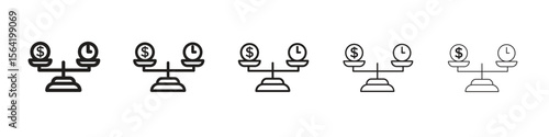 Time and money compare scale icon for your web site design, logo, app, UI.