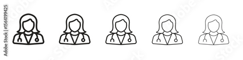 Woman Doctor icon for your web site design, logo, app, UI.