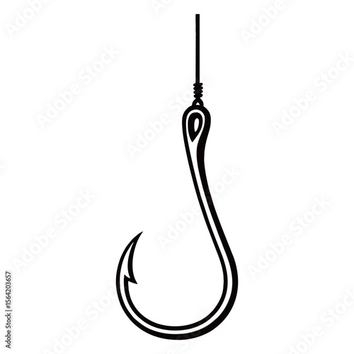 silhouette image of a hook on a white background