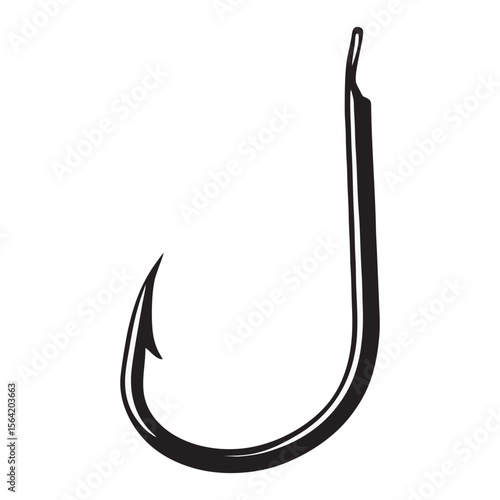 silhouette image of a hook on a white background