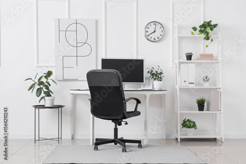 Interior of office with com...