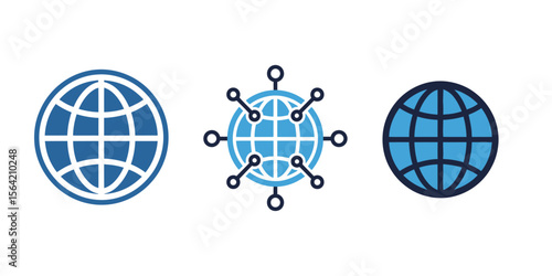  Flat vector icon of a globe, symbolizing internet, global access, and world connection