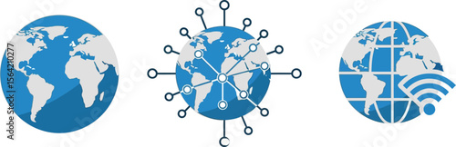  Flat vector icon of a globe, symbolizing internet, global access, and world connection