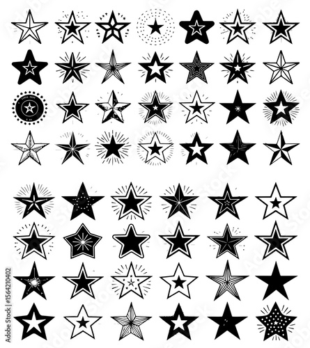 36 unique star icons versatile design elements for projects set red sky gold blue rank