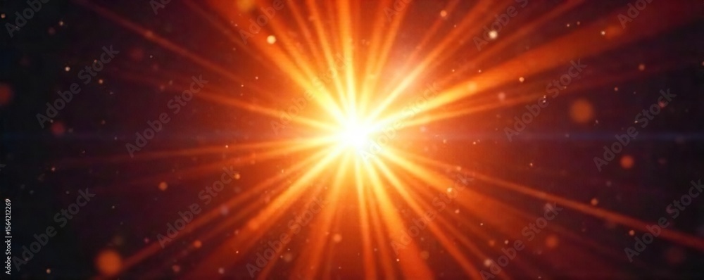 Naklejka premium Dramatic Starburst Light Flare Overlay Cinematic Bokeh Effect for Photo & Video Editing