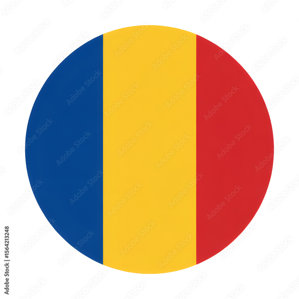 Fototapeta premium Romania Flag Round Vector Illustration – A Perfect Circular Design for Projects