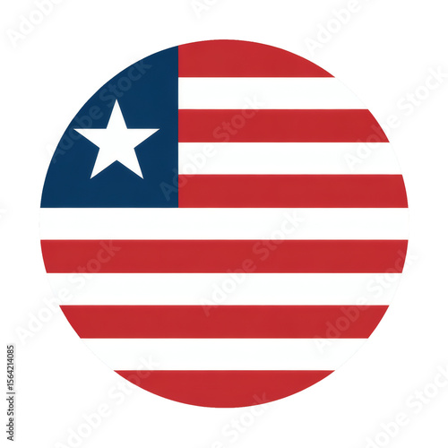 Free Download Round Vector Illustration Liberia Flag - A Circular Patriotic Design - GFXLoad