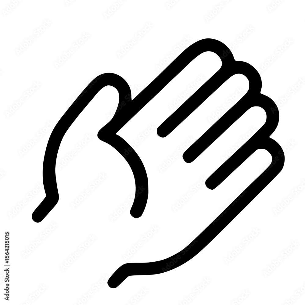 Simple Outline Style Open Hand Gesture Silhouette Symbol Icon Graphic Simple Outline Style Open Hand Gesture Silhouette Symbol Icon Graphic