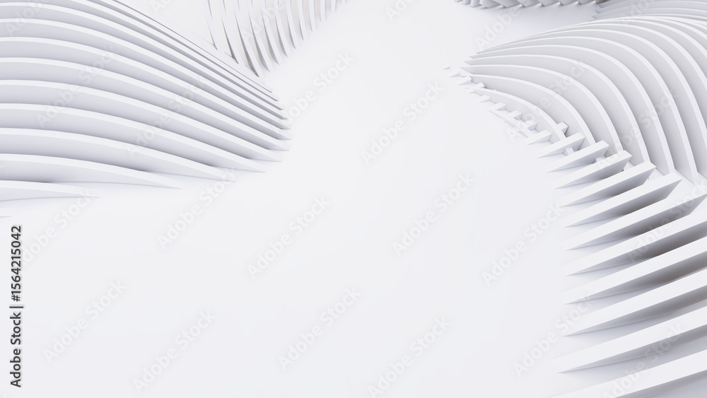 Abstract Curved Shapes. White Circular Background. Abstract Curved Shapes. White Circular Background.