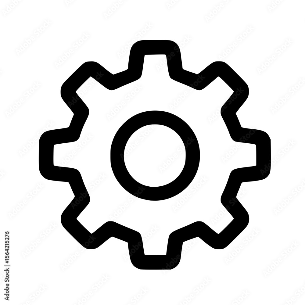 Simple Outline Mechanic Gear Cogwheel Wheel Industry Setting Icon