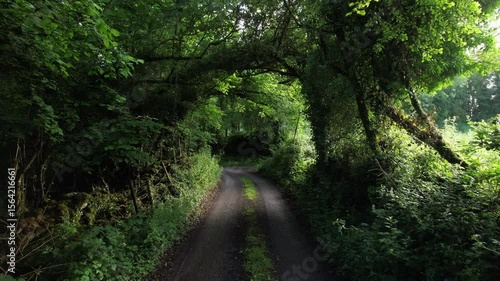 Drone Down Irish Country Road