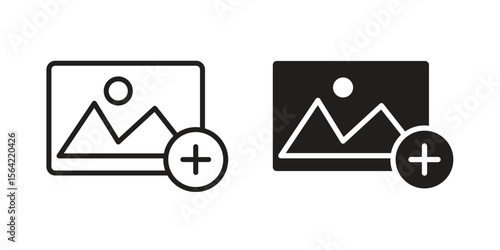 Add photos icon. Vector Illustration. Isolated vector Illustration. EPS Illustration.