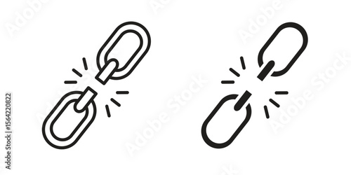 Broken link icon. Vector Illustration. Isolated vector Illustration. EPS Illustration.