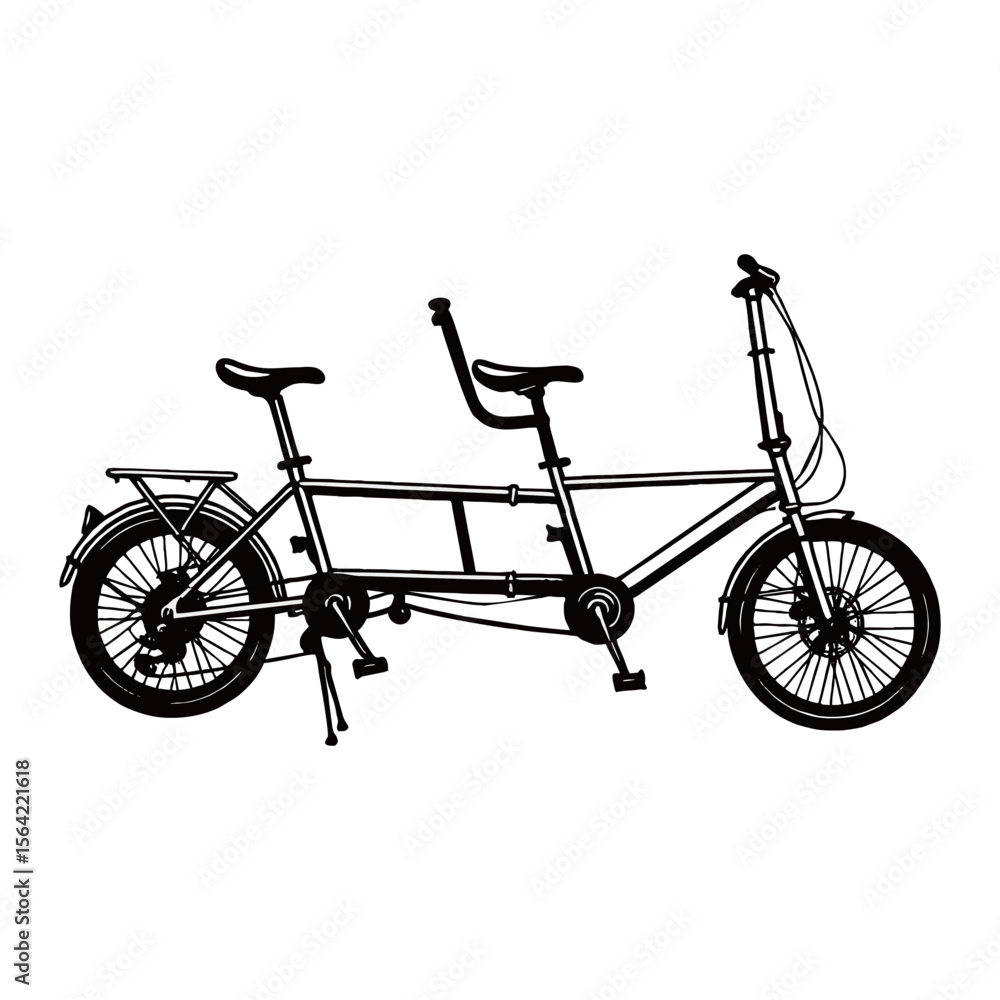 Obraz premium Silhouette image of a bicycle on a white background