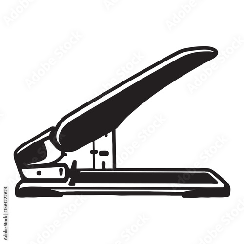 Silhouette image of staples on white background