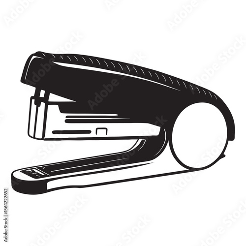 Silhouette image of staples on white background