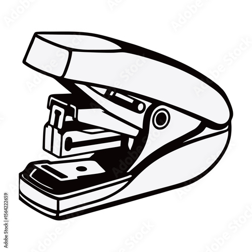 Silhouette image of staples on white background