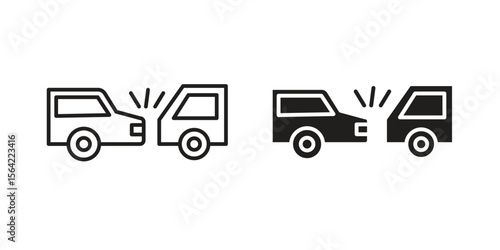 Rear end collision icon. Vector Illustration. Isolated vector Illustration. EPS Illustration.