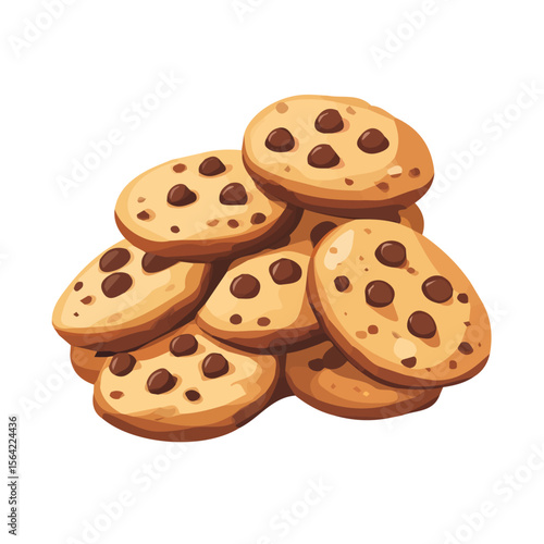 My A Simple flat 2D illustration cookies bunch isolated on transparent background, vector, flat design, animation design, simple flat 2D icon, clipart, design by me. My vector design