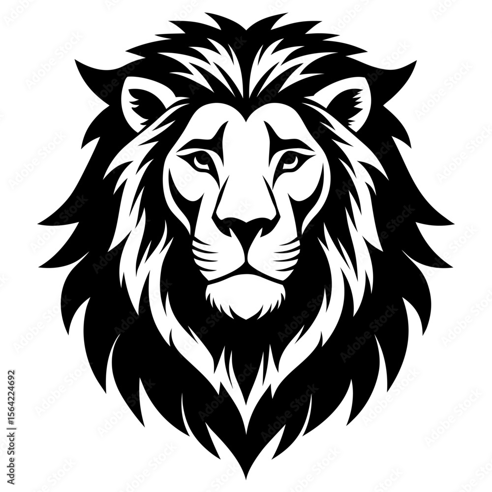 Fototapeta premium lion head vector illustration