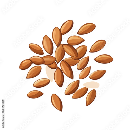 My A Simple flat 2D illustration flax seeds group isolated on transparent background, vector, flat design, animation design, simple flat 2D icon, clipart, design by me. My vector design