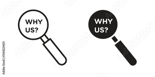 Why us icon. Vector Illustration. Isolated vector Illustration. EPS Illustration.