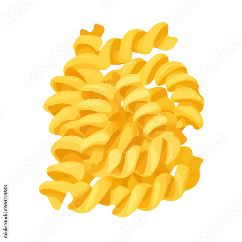 My A Simple flat 2D illustration fusilli pasta isolated on transparent background, vector, flat design, animation design, simple flat 2D icon, clipart, design by me. My vector design