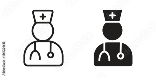Woman Doctor icon. Vector Illustration. Isolated vector Illustration. EPS Illustration.