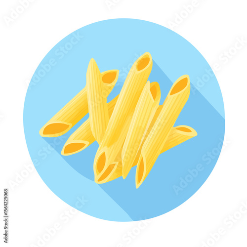 My A Simple flat 2D illustration penne pasta icon isolated on transparent background, vector, animation design, simple flat 2D clipart, design by me. My vector design
