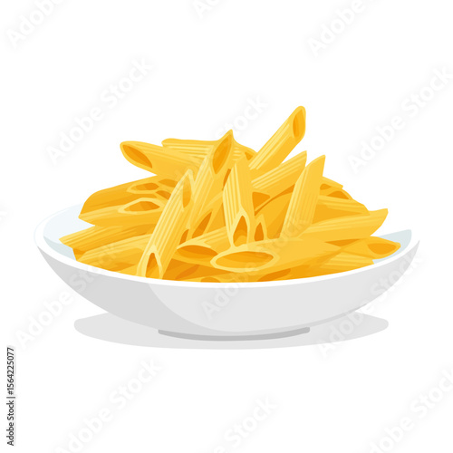 My A Simple flat 2D illustration penne pasta in plate isolated on transparent background, vector, animation design, simple flat 2D clipart, design by me. My vector design