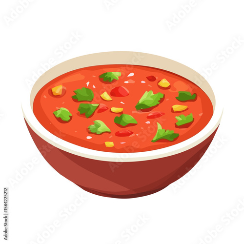 My A Simple flat 2D illustration icon salsa dip with basil isolated on transparent background, vector, animation design, simple flat 2D clipart, design by me. My vector design