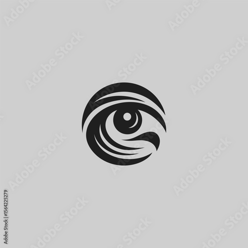 Фотография Falcon eye logo in strong and minimalist silhouette style.