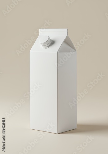 Blank White Carton Container with Cap on Neutral Background