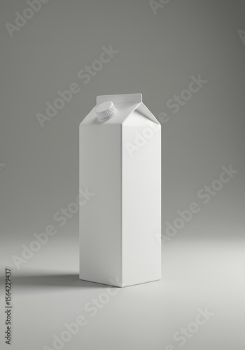 Milk Carton Mockup Simple White Container for Beverages