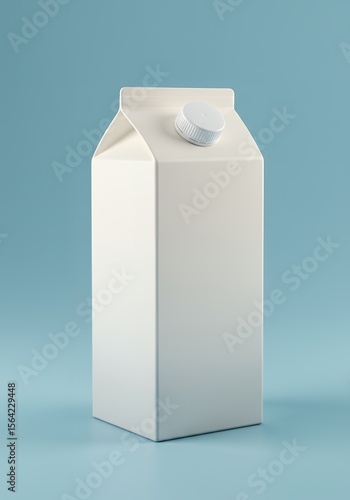 Blank Carton Container on Blue Background for Beverage or Food