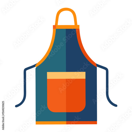 Blue and orange apron with pocket kitchen cooking