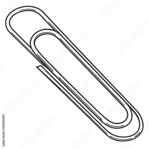 Simple paperclip illustration on white background office supply stationery