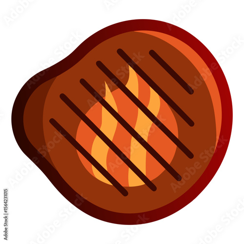 Grilled steak with fire marks meat food