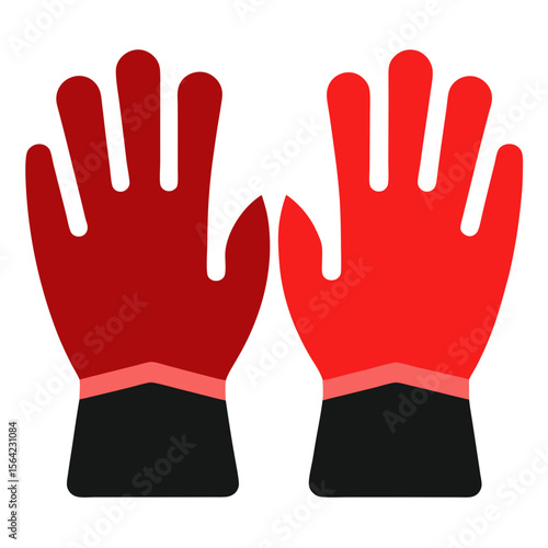 Red black barbecue gloves protective handwear protective gloves heat resistant