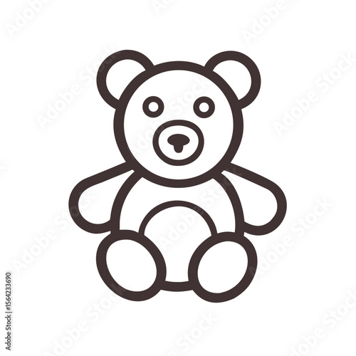 Teddy bear outline stuffed animal cute