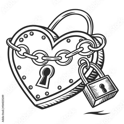Heart shaped lock with chain and padlock heart lock secured