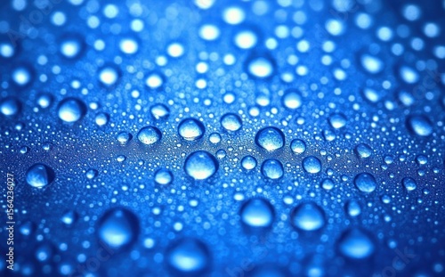 Wallpaper Mural Close-up view of numerous water droplets on a smooth blue surface reflecting light with a fresh and cool feeling Torontodigital.ca