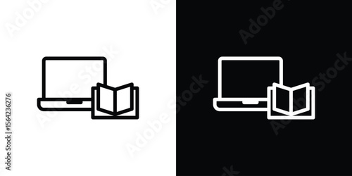 Blended learning icon graphic element Illustration template design