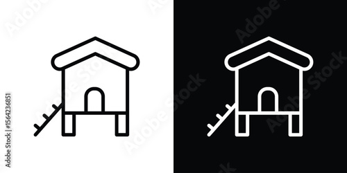 Chicken coop icon graphic element Illustration template design