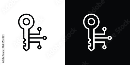 Digital key icon graphic element Illustration template design